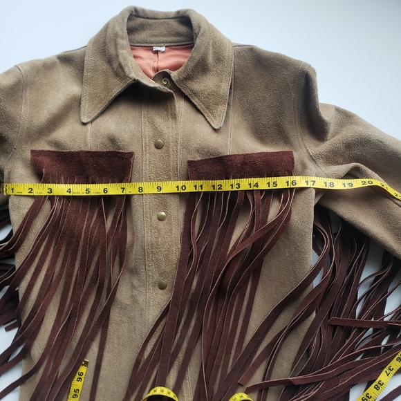 Vintage leather fringe western jacket, size small - Picture 9 of 9